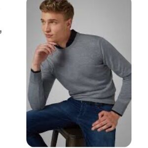 Boggi Milano Men's Merino Wool Cardigan Made in Italy, Gray, size Xl